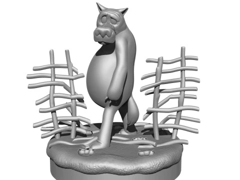 Lobo Voc&ecirc; entra se alguma coisa acontecer para impress&atilde;o 3D stl Modelo 3D