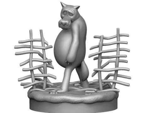 Lobo Voc&ecirc; entra se alguma coisa acontecer para impress&atilde;o 3D stl Modelo 3D