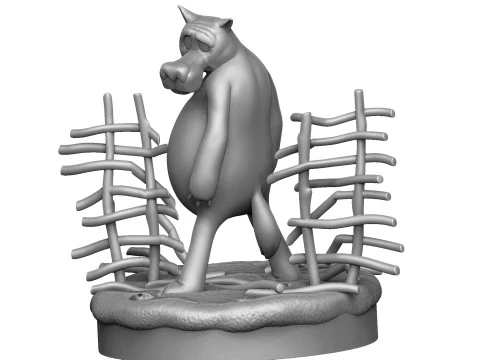Lobo Voc&ecirc; entra se alguma coisa acontecer para impress&atilde;o 3D stl Modelo 3D