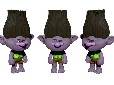Troll angry Branch for 3D printing STL Model 3D