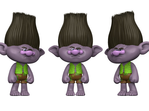 Troll angry Branch for 3D printing STL Model 3D