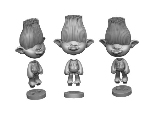 Troll angry Branch for 3D printing STL Model 3D