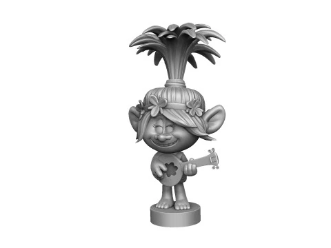 Troll Princess Poppy with guitar for 3D printing STL 3D Model