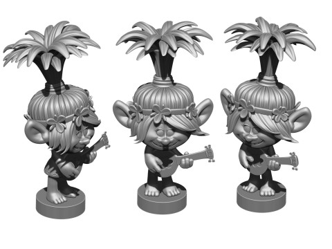 Troll Princess Poppy with guitar for 3D printing STL 3Dモデル