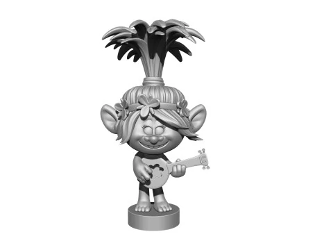 Troll Princess Poppy with guitar for 3D printing STL 3D Model