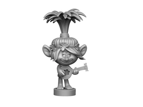 Troll Princess Poppy with guitar for 3D printing STL 3D Model