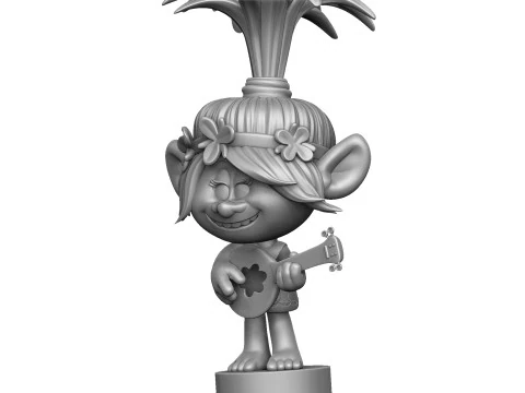 Troll Princess Poppy with guitar for 3D printing STL 3D Model