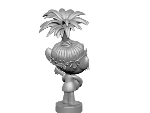 Troll Princess Poppy with guitar for 3D printing STL 3D Model