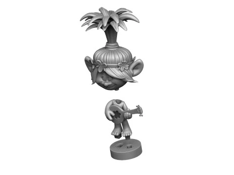 Troll Princess Poppy with guitar for 3D printing STL 3D Model