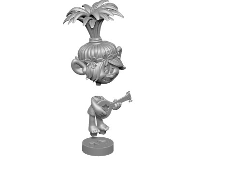 Troll Princess Poppy with guitar for 3D printing STL 3Dモデル