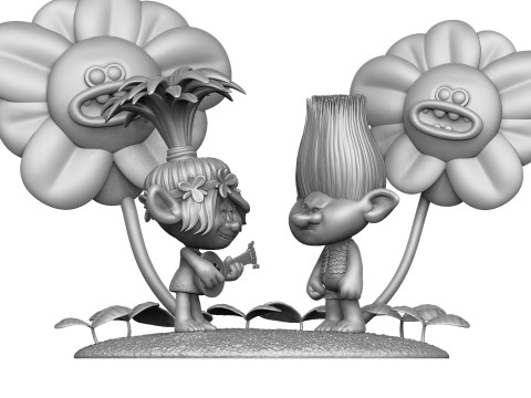 Trolls Poppy sings to angry Branch FOR 3D PRINT STL 3D Модель