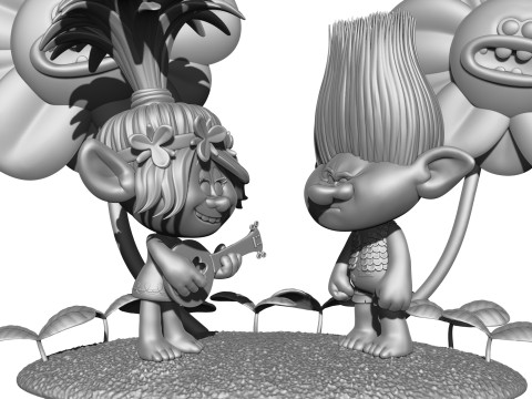 Trolls Poppy sings to angry Branch FOR 3D PRINT STL 3D Model