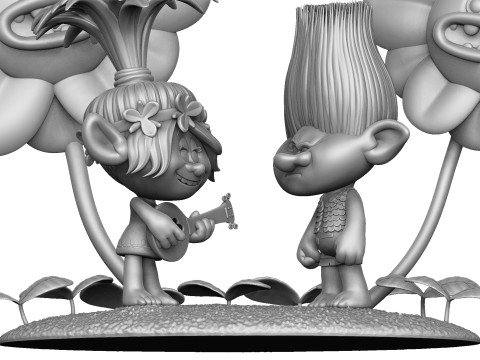 Trolls Poppy sings to angry Branch FOR 3D PRINT STL 3D Model