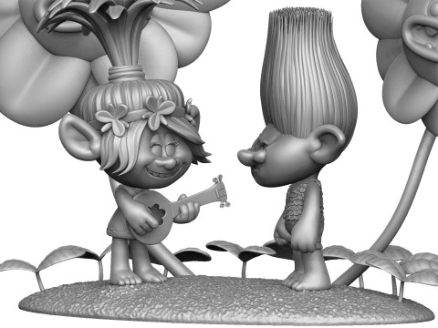 Trolls Poppy sings to angry Branch FOR 3D PRINT STL 3D Model