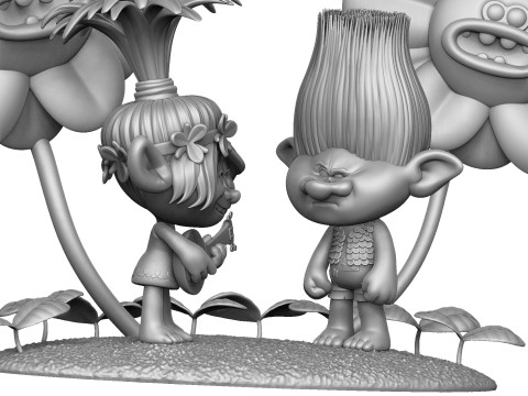 Trolls Poppy sings to angry Branch FOR 3D PRINT STL 3D Model