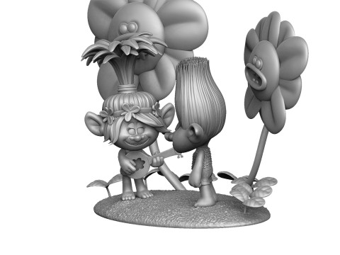 Trolls Poppy sings to angry Branch FOR 3D PRINT STL 3D Model