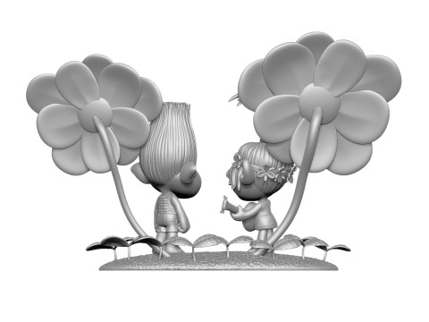 Trolls Poppy sings to angry Branch FOR 3D PRINT STL 3D Model