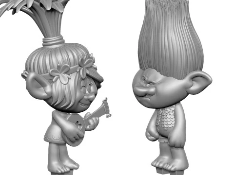 Trolls Poppy sings to angry Branch FOR 3D PRINT STL 3D Model