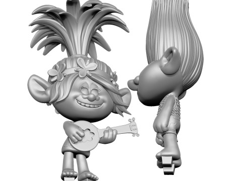 Trolls Poppy sings to angry Branch FOR 3D PRINT STL 3D Model