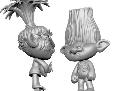 Trolls Poppy sings to angry Branch FOR 3D PRINT STL 3D Model