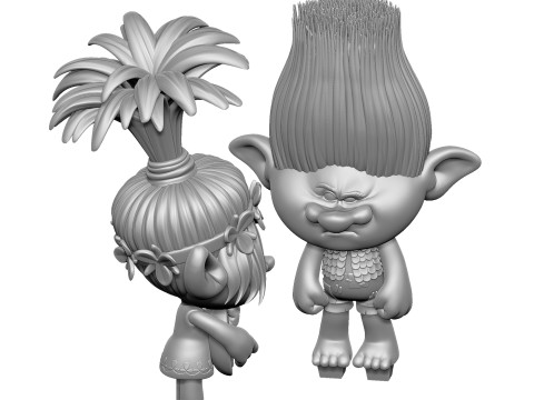 Trolls Poppy sings to angry Branch FOR 3D PRINT STL 3D Model