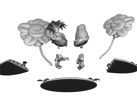 Trolls Poppy sings to angry Branch FOR 3D PRINT STL 3D Model