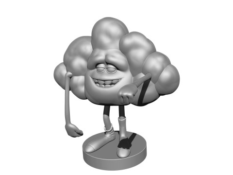 Cloud from the cartoon Trolls for 3D printing STL Modèle 3D