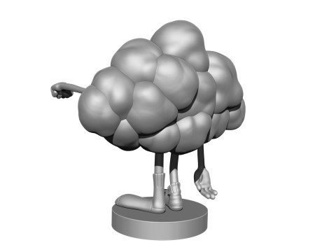Cloud from the cartoon Trolls for 3D printing STL Modèle 3D