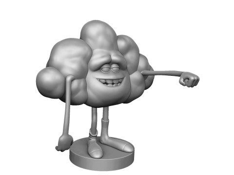 Cloud from the cartoon Trolls for 3D printing STL Modèle 3D