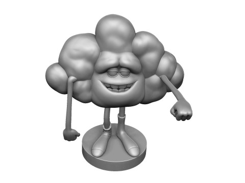 Cloud from the cartoon Trolls for 3D printing STL Modèle 3D
