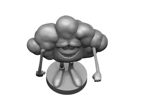 Cloud from the cartoon Trolls for 3D printing STL Modèle 3D