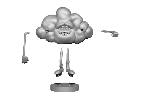Cloud from the cartoon Trolls for 3D printing STL Modèle 3D