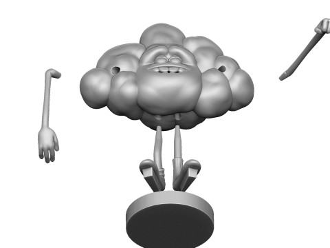 Cloud from the cartoon Trolls for 3D printing STL Modèle 3D