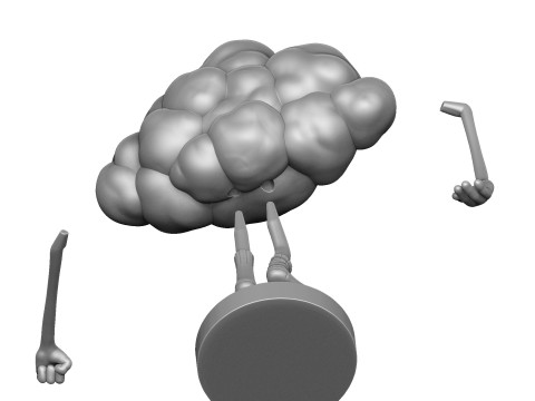 Cloud from the cartoon Trolls for 3D printing STL Modèle 3D