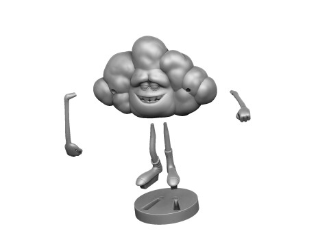 Cloud from the cartoon Trolls for 3D printing STL Modèle 3D