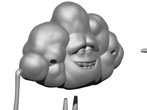 Cloud from the cartoon Trolls for 3D printing STL Modèle 3D