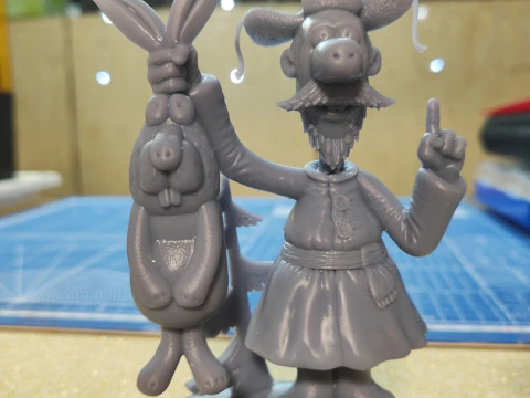 Man with a hare for 3D printing STL 3D Print Model