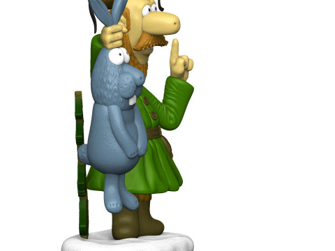 Man with a hare for 3D printing STL 3Dプリントモデル