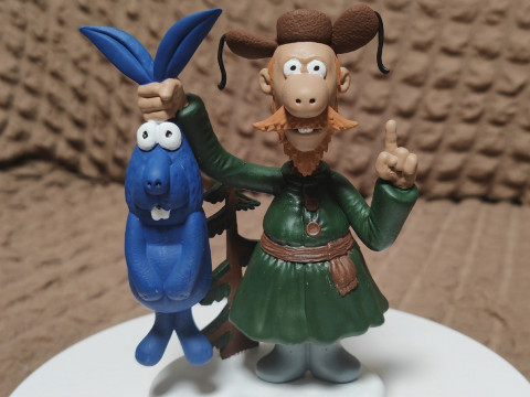 Man with a hare for 3D printing STL Modelo de impresión 3D