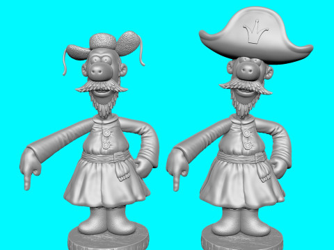 Man The carriage for me 2 hat options for 3D printing STL 3D प्रिंट मॉडल