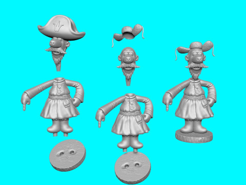 Man The carriage for me 2 hat options for 3D printing STL 3D प्रिंट मॉडल