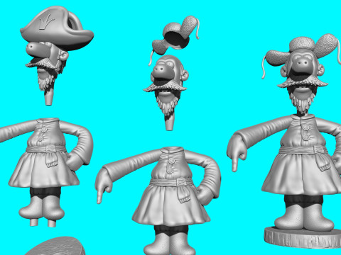 Man The carriage for me 2 hat options for 3D printing STL 3D प्रिंट मॉडल