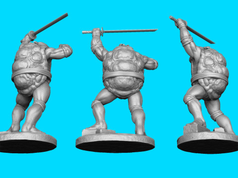 Leonardo with a sword Ninja Turtles for 3D printing STL Modèles 3D en vedette