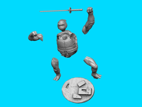 Leonardo with a sword Ninja Turtles for 3D printing STL Modèles 3D en vedette