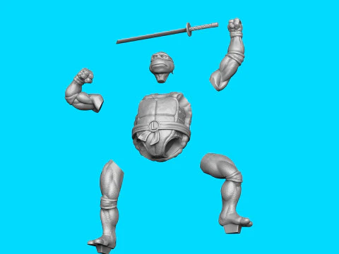Leonardo with a sword Ninja Turtles for 3D printing STL 3D Print Model