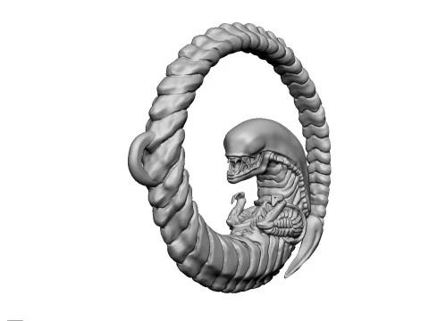 Ciondolo alieno per stampa 3D STL Modello 3D