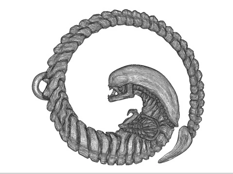 Ciondolo alieno per stampa 3D STL Modello 3D