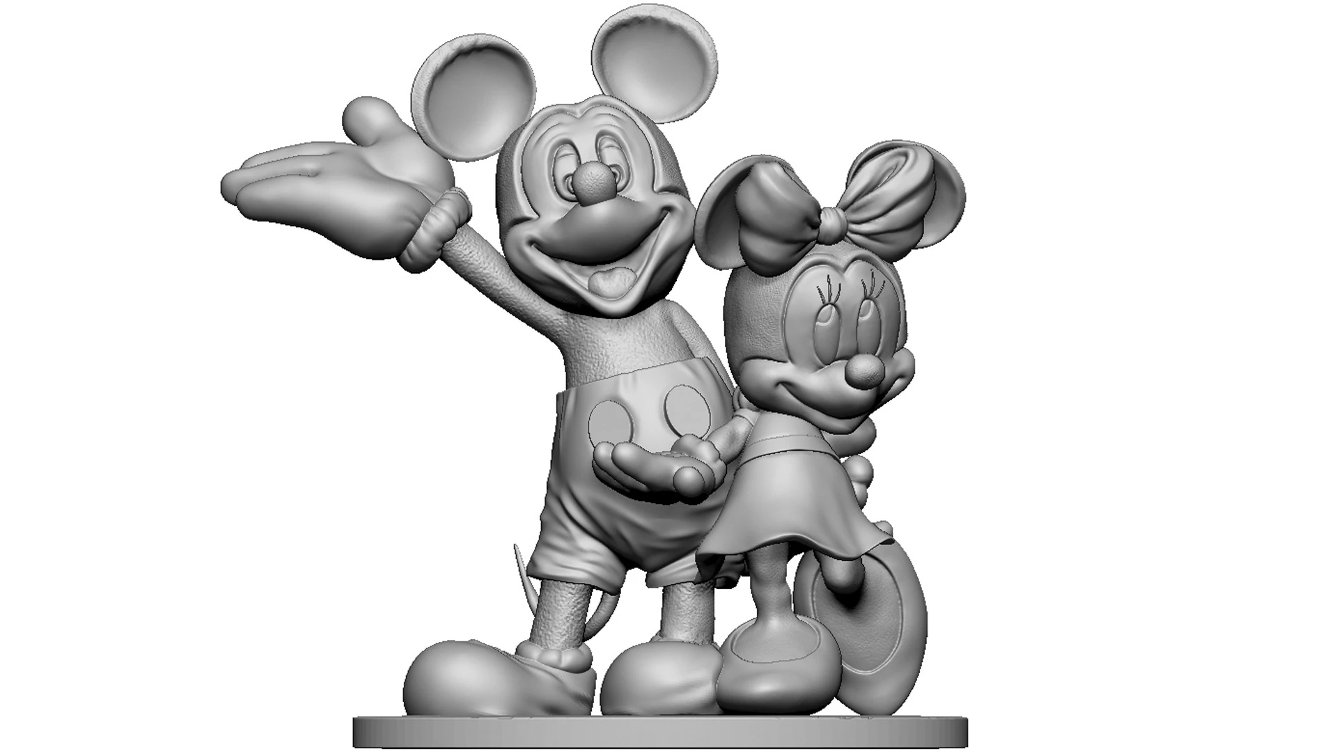 Микки и Минни Маус для 3D-печати Stl 3D Принт Модель .c4d .max .obj .3ds .fbx .stl .blend 