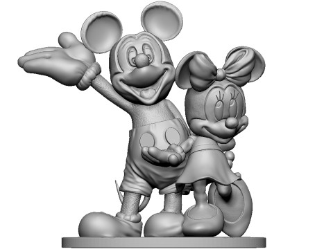 Mickey and Minnie Mouse for 3D Printing Stl 3D Принт Модель