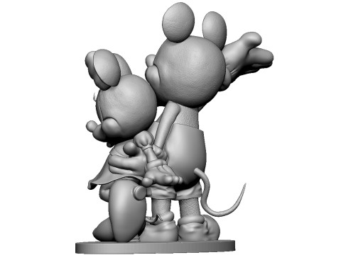 Mickey and Minnie Mouse for 3D Printing Stl 3Dプリントモデル